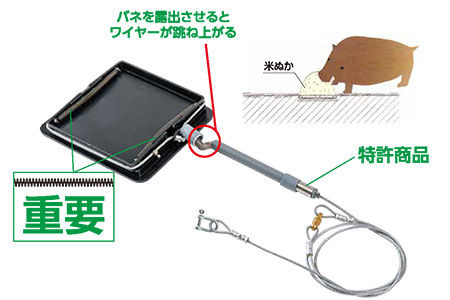 くくり罠ワイヤー部15本　くくり部のみステンレスワイヤ使用